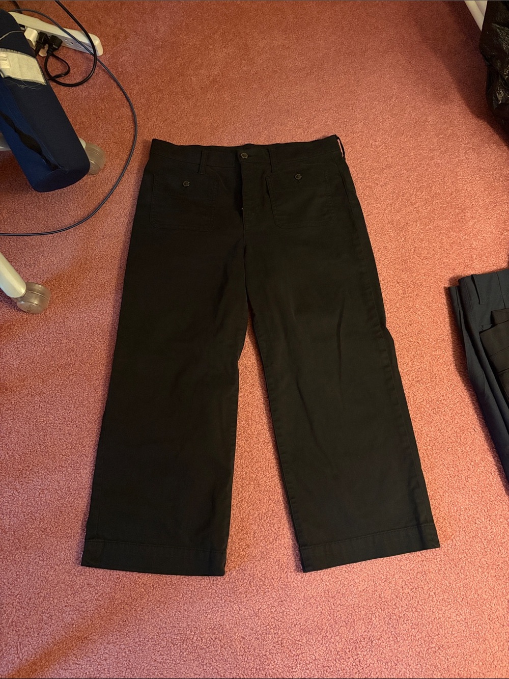 J. Crew Black Cropped Wide-Leg Pants